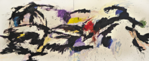 ‘Migration’ , Irma Voulgari ,Cyprus, Oil on canvas 130x300, Larnaca Biennale 2018